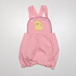 Vintage Sweet Temptations Sunsuit Baby Girls Size 12m Pink Kitty Bubble Romper